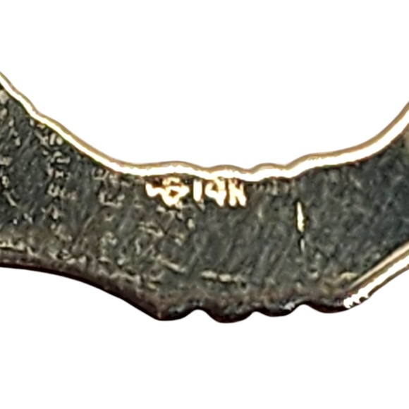 14 Karat Yellow Gold Textured Hoop Earrings #20462 - Picture 8 of 8